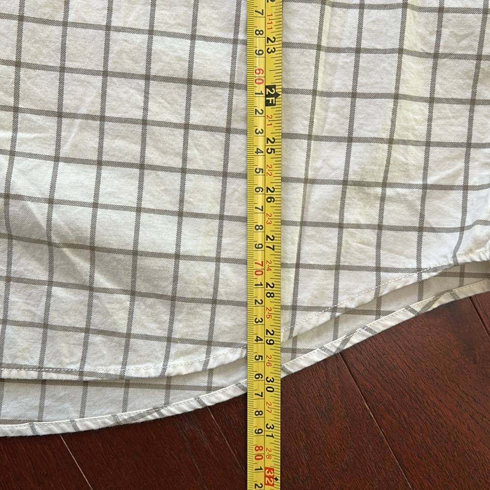 Eddie Bauer Relaxed Fit Button down Shirt XL 100% cotton cream checker - Picture 4 of 8